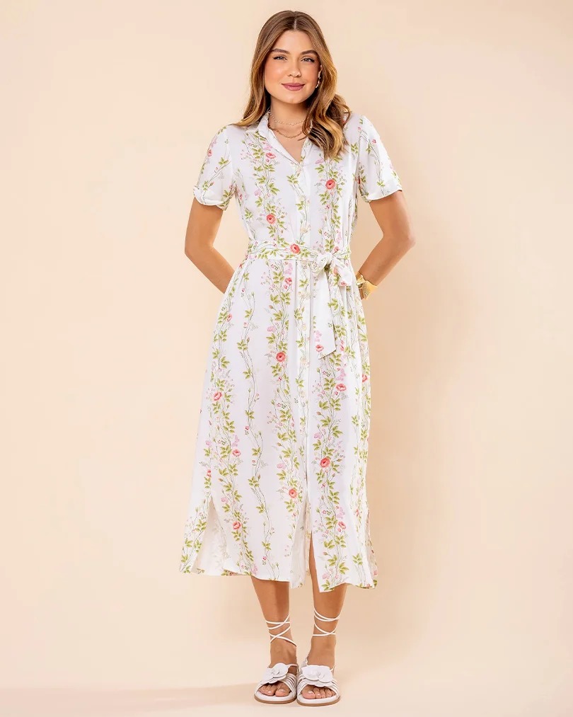 Quais modelos de vestidos estampados a Stella Maris oferece?